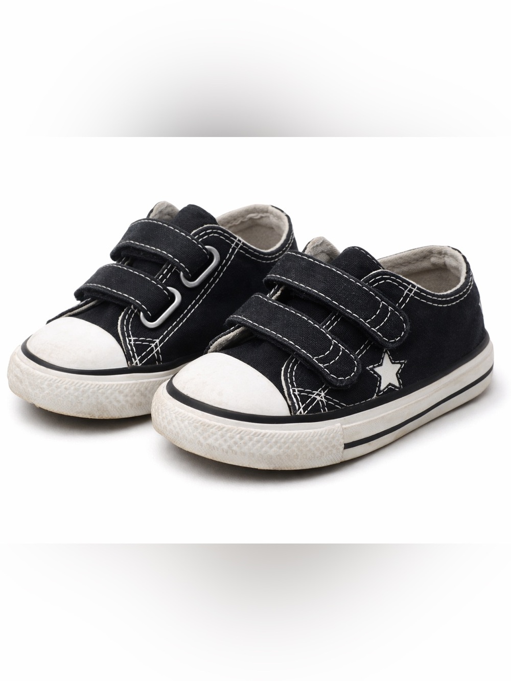 5/$25 Converse Black Canvas Velcro Sneakers Size 5